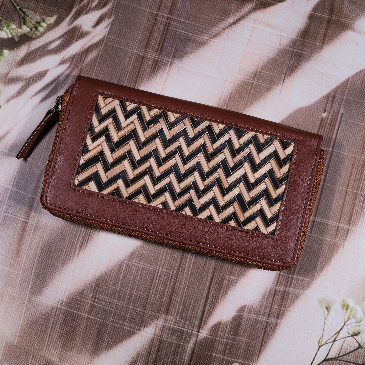 Evening Clutch Bag - Black & Biege